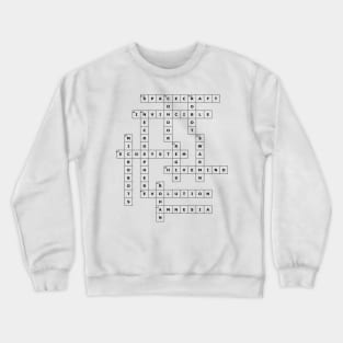 (1964TI) Crossword pattern with words from a famous 1964 science fiction book by a Polish author. Crewneck Sweatshirt